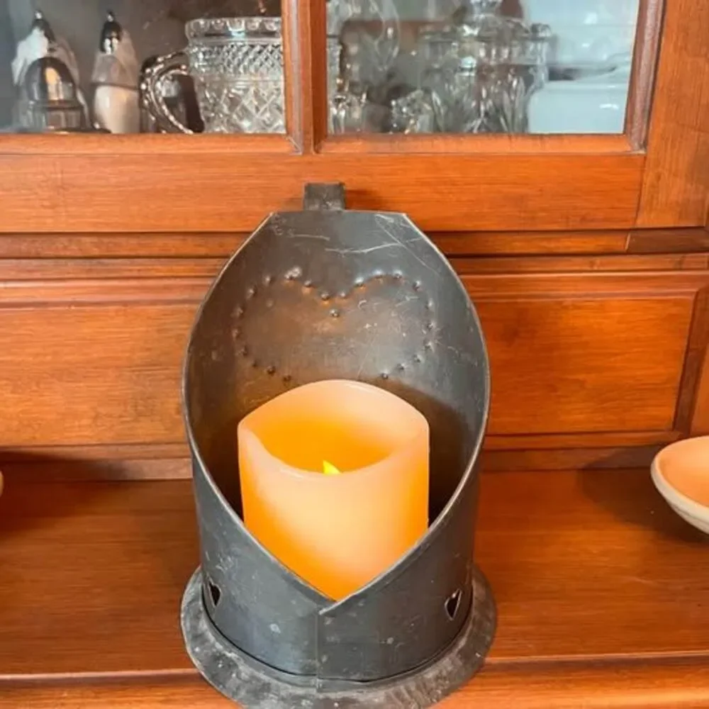 Farmhouse, Vintage, Primitive Rustic Metal Candleholder – Heart Design